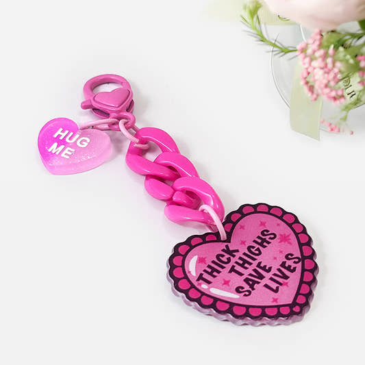 Hot-selling Double-sided Acrylic Pink Girl, Love Fun DIY Keychain Bag Pendant Mobile Phone Hanging