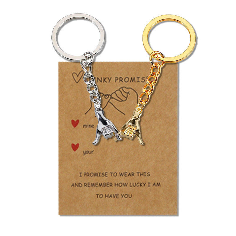 Couple Hand in Hand Creative Metal Keychain Personalized Men's and Women's Fashion Valentine's Day Pendant
