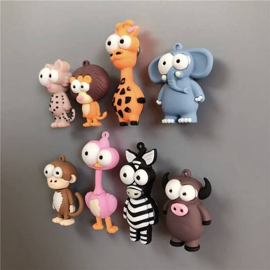 Cartoon Refrigerator Sticker, Personalized Creative Magnetic Attraction 3d Three-dimensional Small Animals, Children's Whiteboard Sticker, Blackboard Sticker Magnetic Attraction