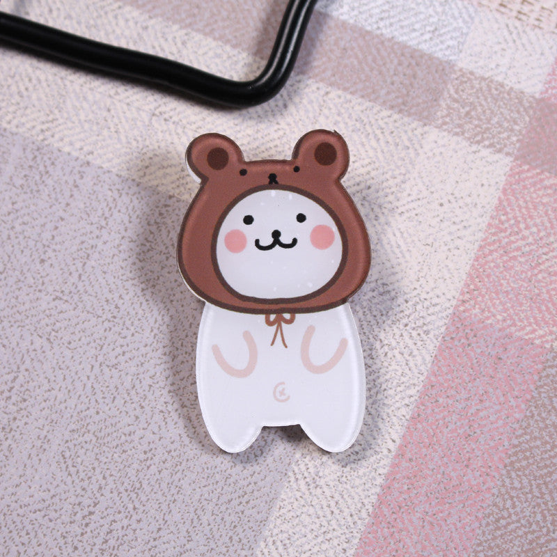 Student accessories acrylic brooch, creative cute cartoon brooch, personalized bag clothing accessories badge wholesale