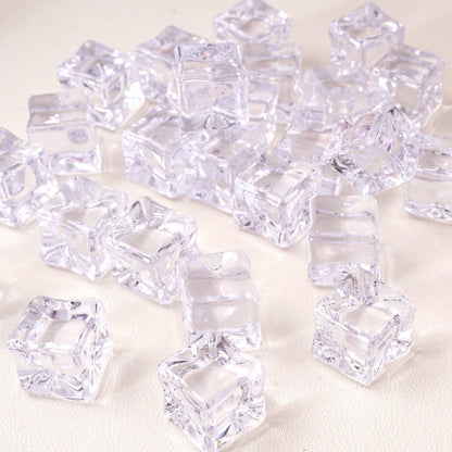 18Mm acrylic translucent simulated ice cube grains non-porous cubic beads loose beads handmade DIY material jewelry Colors Fake Crystal School Counting Plastic Ice Cubes Acrylic Artificial Square Rocks for Photography Props,Food Display,Vase Filler,Table