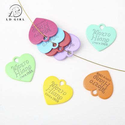10Pcs Heart Charms, Colorful Metal Heart Pendant Mini Heart Shaped Charm for Jewelry Making Earring Bracelet Necklace Keychain DIY Accessories