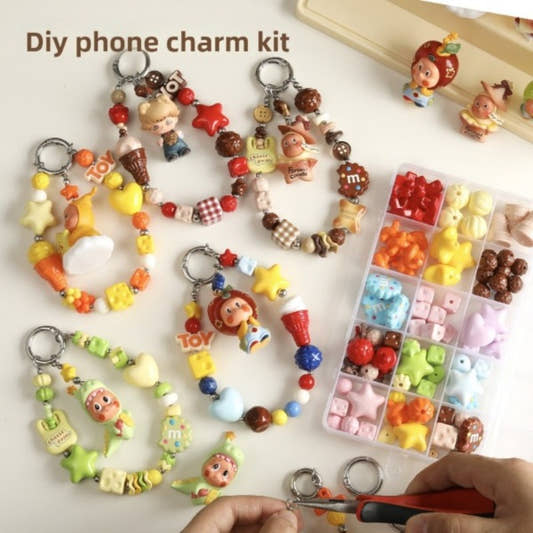 [Complete set] Mobile phone chain cute grain set combination loose beads acrylic paint beaded DIY accessories material beads