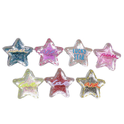 Cave shoes accessories DIY accessories transparent five-pointed star letters fine flash cute shoes flower clothing