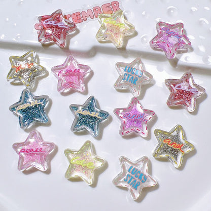 Cave shoes accessories DIY accessories transparent five-pointed star letters fine flash cute shoes flower clothing