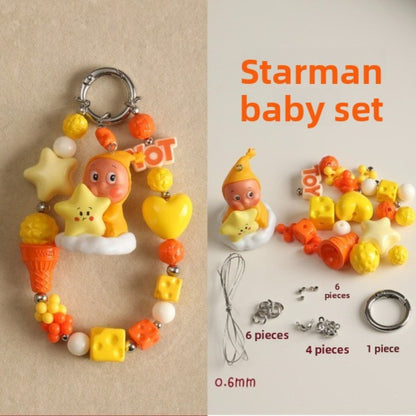 [Complete set] Mobile phone chain cute grain set combination loose beads acrylic paint beaded DIY accessories material beads