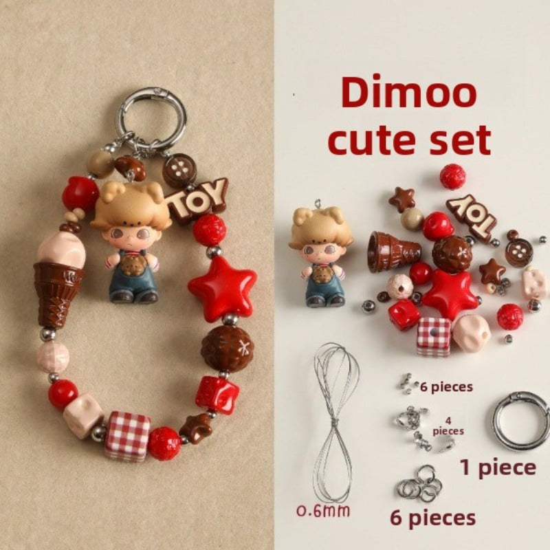 [Complete set] Mobile phone chain cute grain set combination loose beads acrylic paint beaded DIY accessories material beads