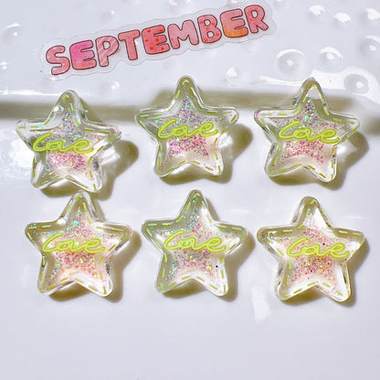 Cave shoes accessories DIY accessories transparent five-pointed star letters fine flash cute shoes flower clothing