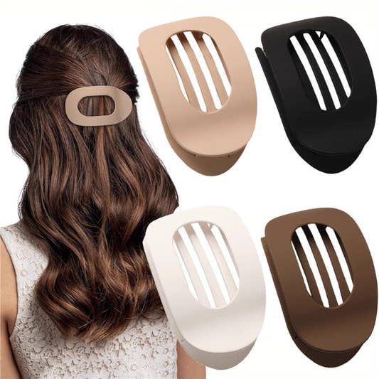 Flat Hair Clips for Women, French Design Flat Hair Claws, Secure Hold Inner Teeth Hair Claw Clips, Strong Hold No Slip Hair Barrettes For Lying Down Holiday Gifts