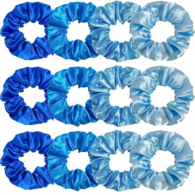 40-Color Satin Fabric Large Intestine Hair Band Hair Tie Headrope Rubber Band Fashion Head Flower Hair Accessories