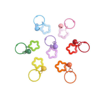 Color five-pointed star acrylic keychain pendant, candy-colored earphone cover pendant, small fresh couple bag decoration.