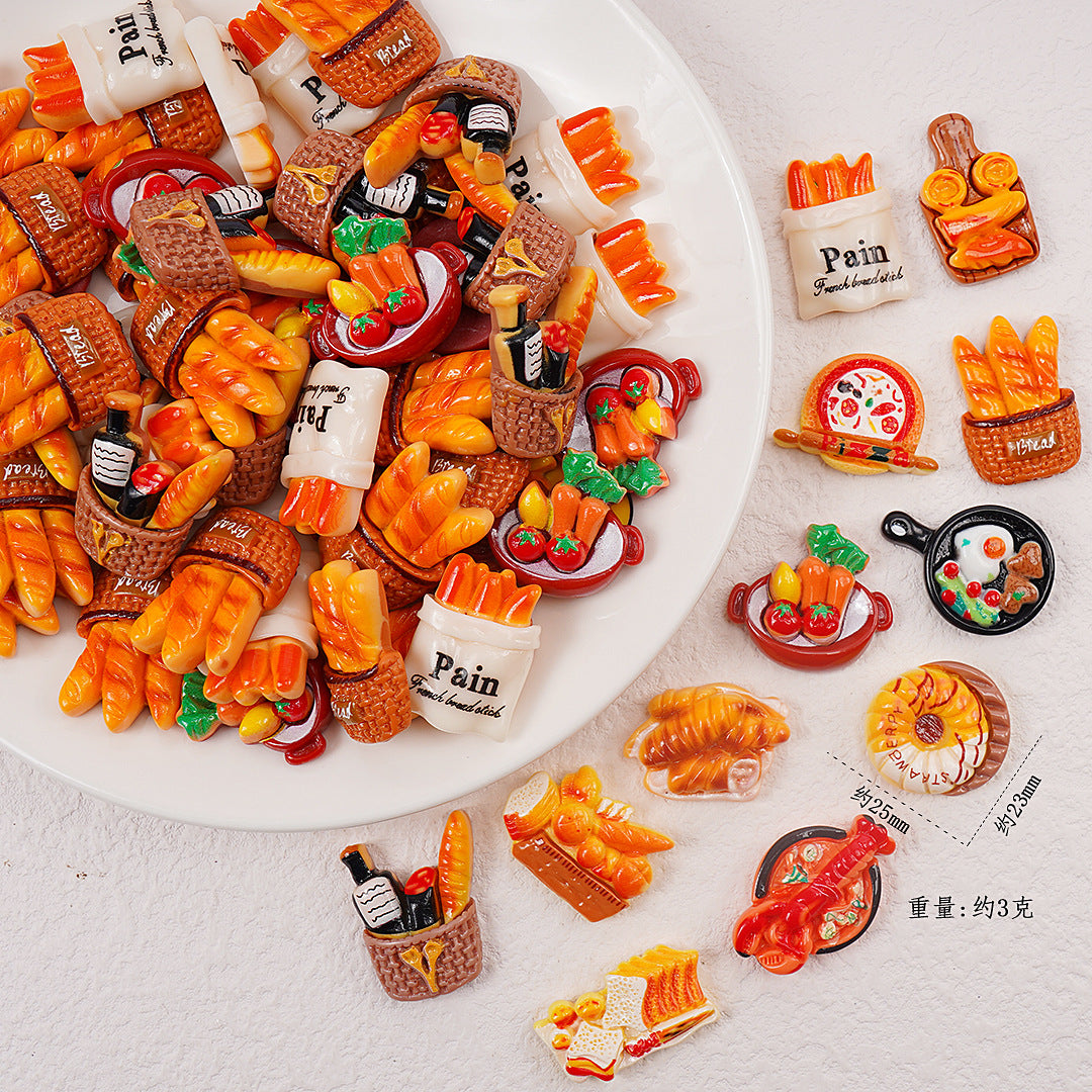 Edible game bread simulation miniature edible game ornament resin DIY jewelry accessories convenience store supermarket materials
