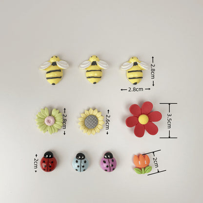 Flower Refrigerator Magnets 10 1 Set, Suitable for Decorative Refrigerators, Resin DIY Handmade Home Furnishings