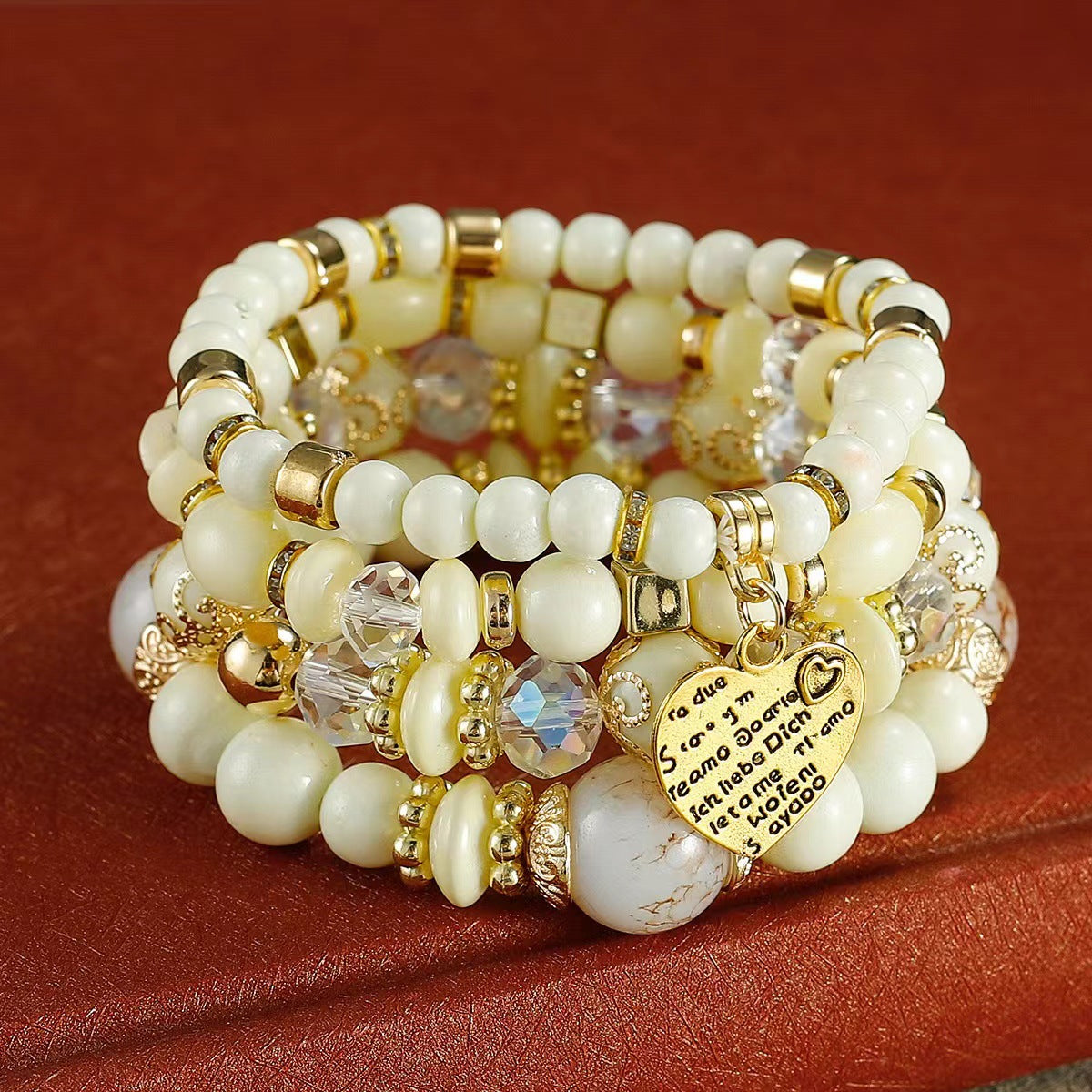 Bohemian Multi-layer Wood Bead Beaded Bracelet Ladies Elastic Rope Bracelet