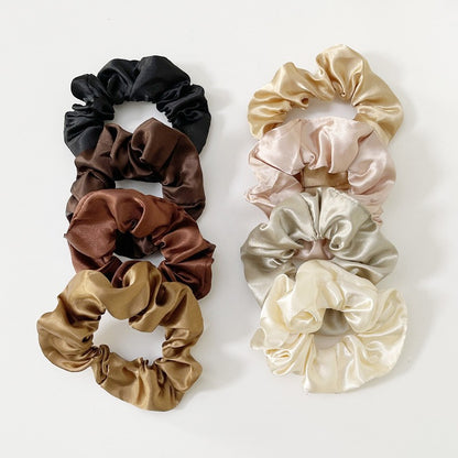 40-Color Satin Fabric Large Intestine Hair Band Hair Tie Headrope Rubber Band Fashion Head Flower Hair Accessories