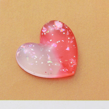 Love DIY jewelry resin peach heart headgear earrings pendant accessories mobile phone case patch slippers decoration