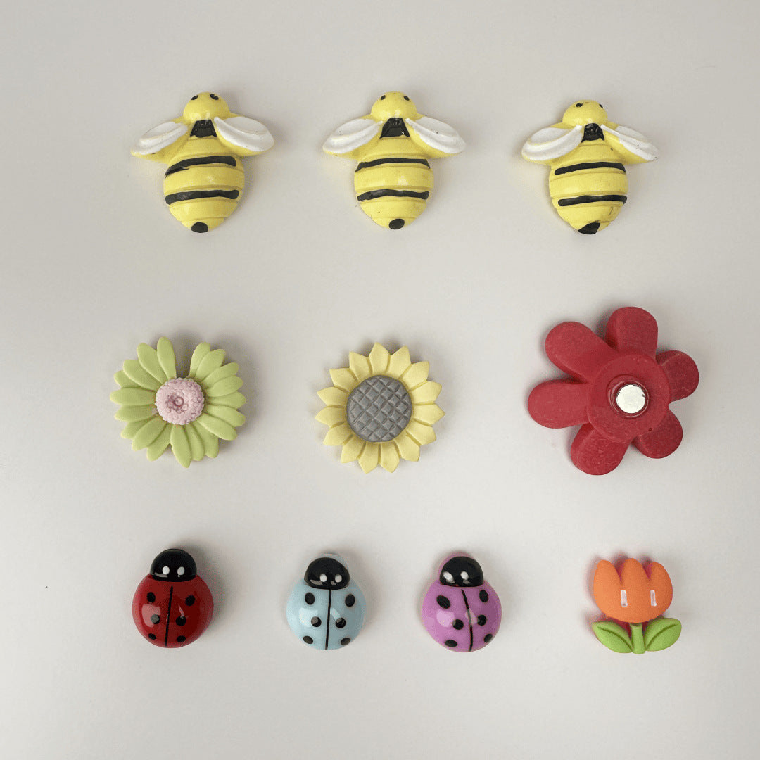 Flower Refrigerator Magnets 10 1 Set, Suitable for Decorative Refrigerators, Resin DIY Handmade Home Furnishings