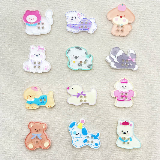 Cute Printed Puppy Button Accessories DIY Sweater Buttons Handmade Clothing Shoes, Hats, Socks Mobile Phone Case Patch