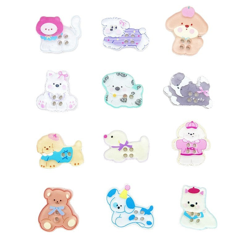 Cute Printed Puppy Button Accessories DIY Sweater Buttons Handmade Clothing Shoes, Hats, Socks Mobile Phone Case Patch