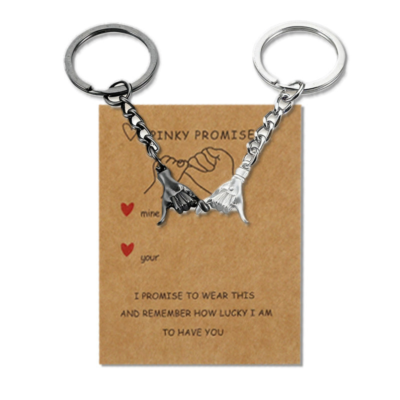 Couple Hand in Hand Creative Metal Keychain Personalized Men's and Women's Fashion Valentine's Day Pendant