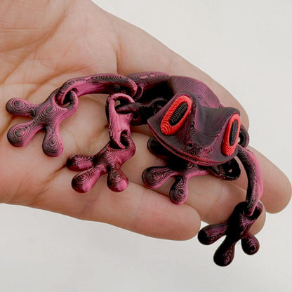 Black Technology 3D Printing Magnetic Frog Refrigerator Sticker Joint Movable Ornament Luminous Dragon Toy