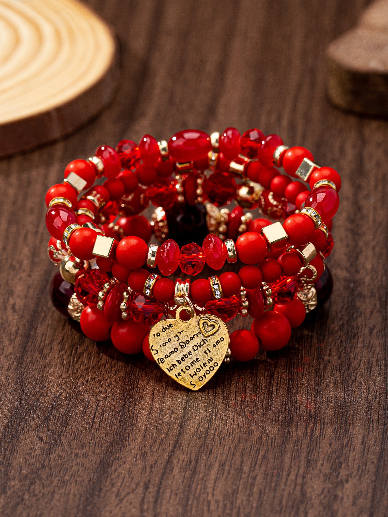 Bohemian Multi-layer Wood Bead Beaded Bracelet Ladies Elastic Rope Bracelet