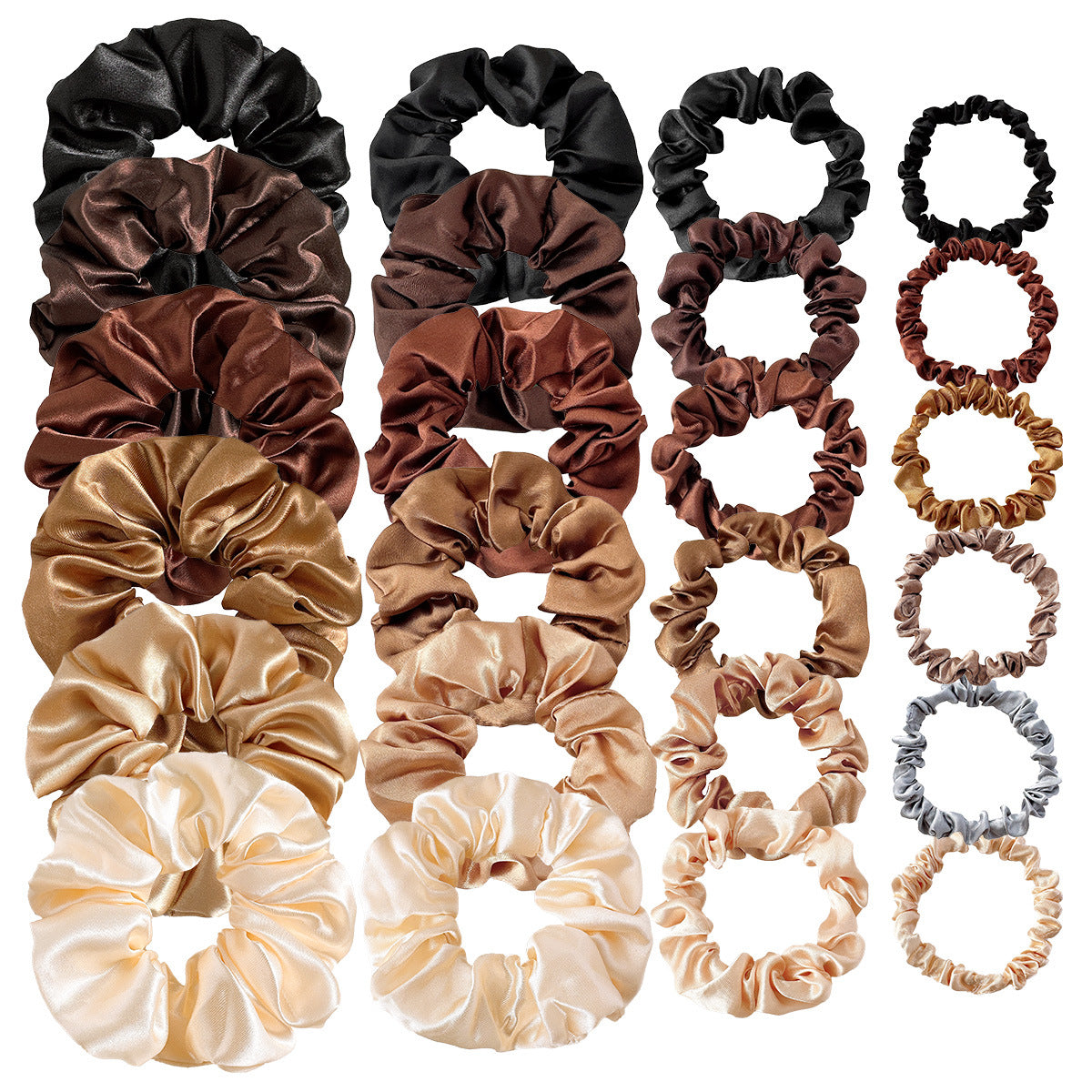 New Satin Cloth Art Large Intestine Hair Band, Simple High-end Hair Accessories, Solid Color Rubber Band, No Hair Rope