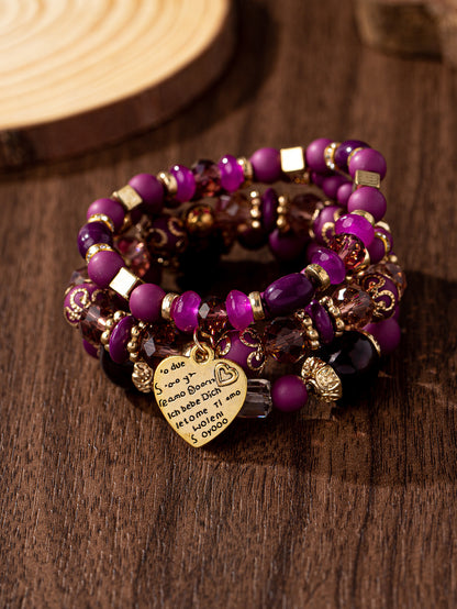 Bohemian Multi-layer Wood Bead Beaded Bracelet Ladies Elastic Rope Bracelet