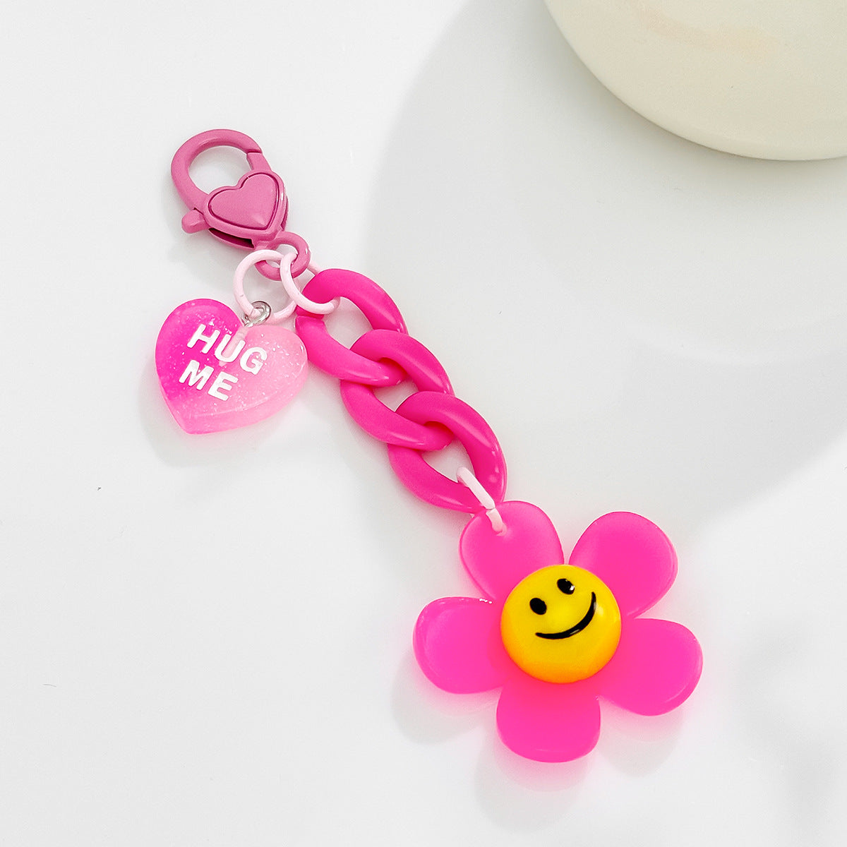 Hot-selling Double-sided Acrylic Pink Girl, Love Fun DIY Keychain Bag Pendant Mobile Phone Hanging