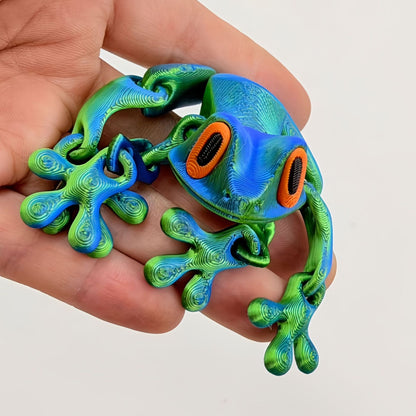 Black Technology 3D Printing Magnetic Frog Refrigerator Sticker Joint Movable Ornament Luminous Dragon Toy