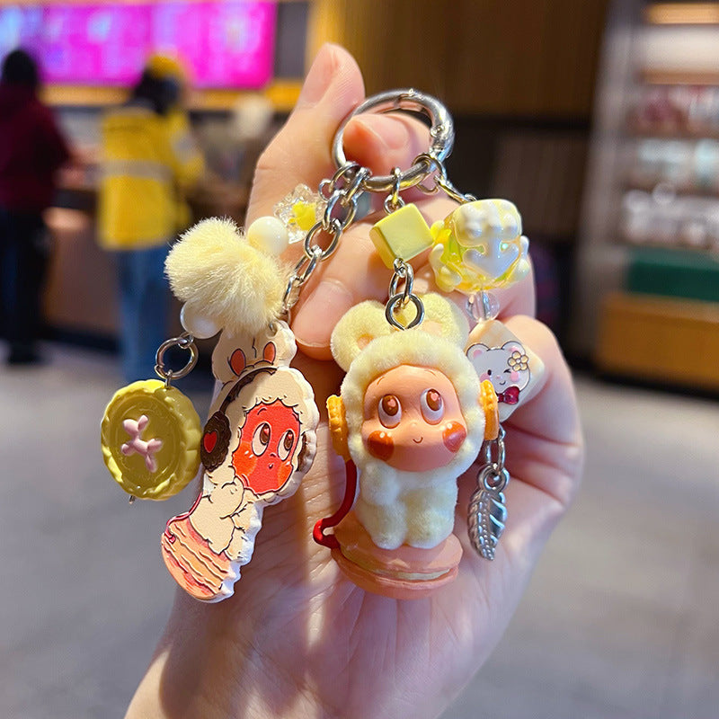 DIY Little Nose Ka Star Man Beaded Mobile Phone Chain Keychain Pendant Female Little Drip Bag Doll Doll Pendant