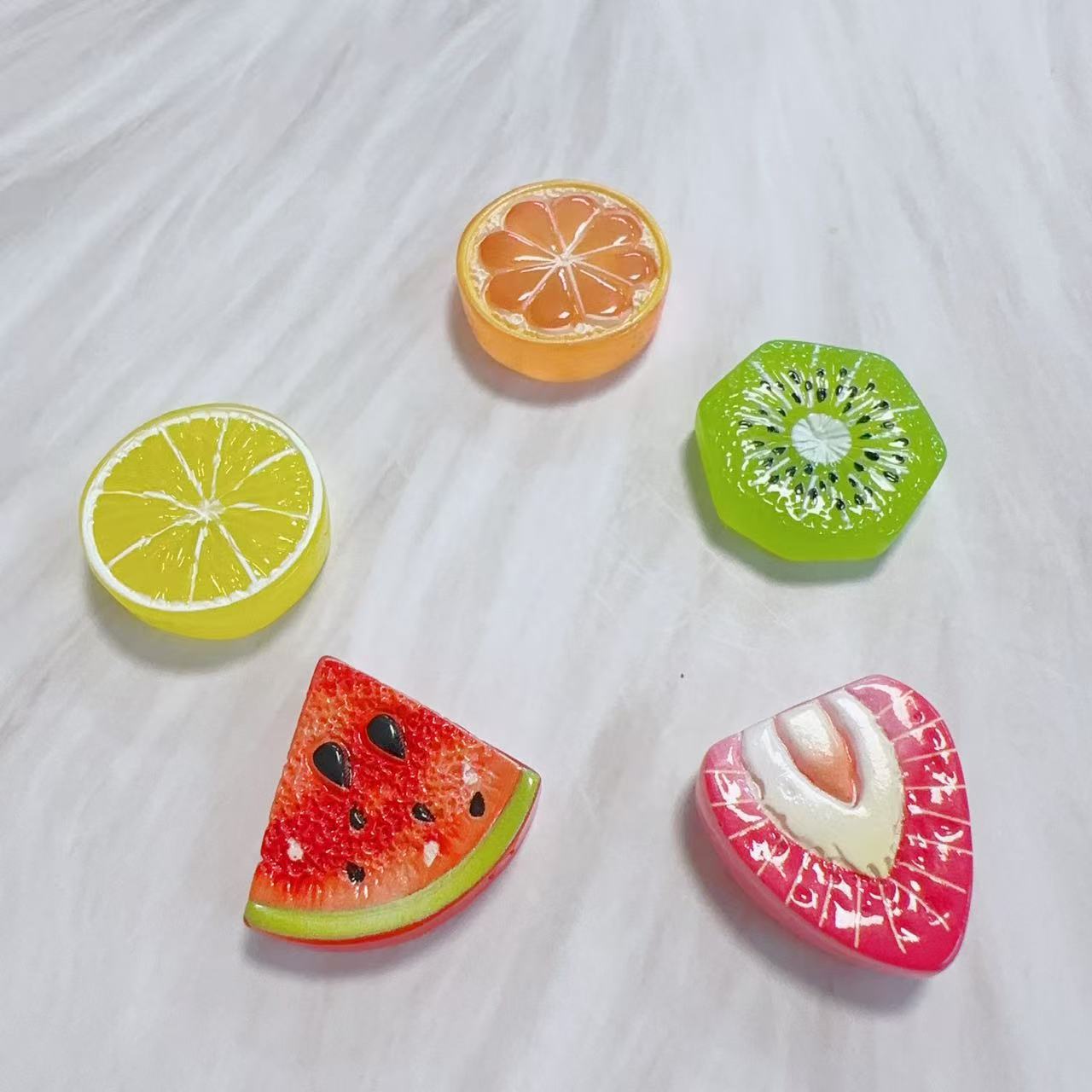 Simulated summer fruit slices DIY cream glue hairpin headband keychain shoe water cup resin accessories material