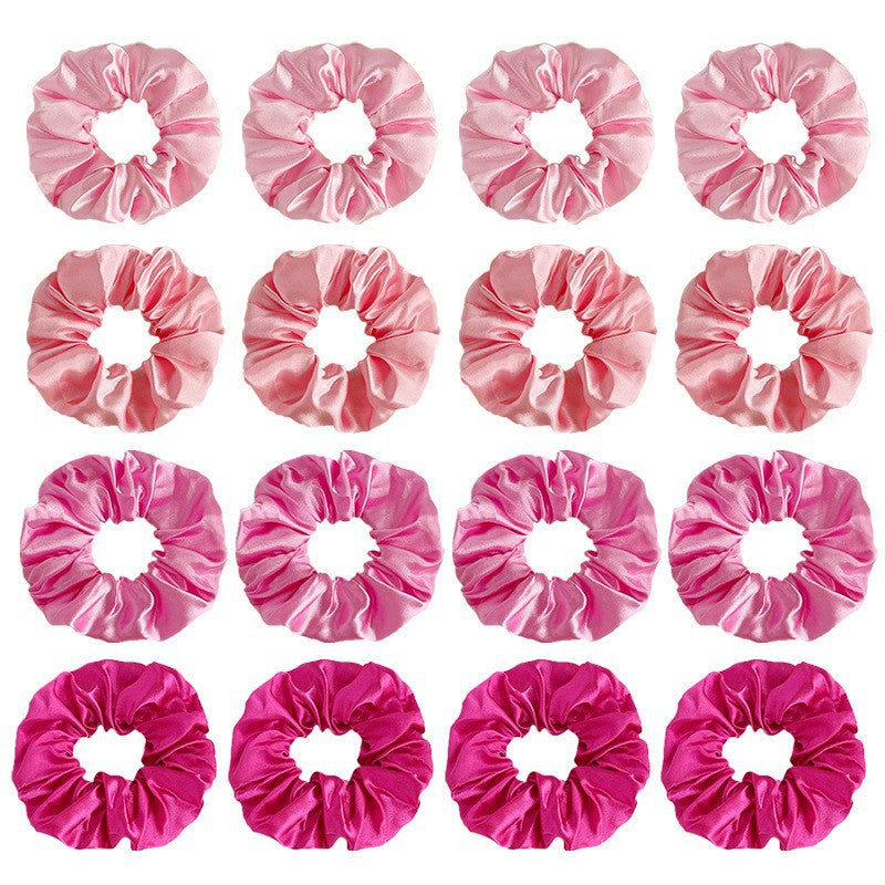 40-Color Satin Fabric Large Intestine Hair Band Hair Tie Headrope Rubber Band Fashion Head Flower Hair Accessories