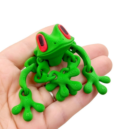 Black Technology 3D Printing Magnetic Frog Refrigerator Sticker Joint Movable Ornament Luminous Dragon Toy