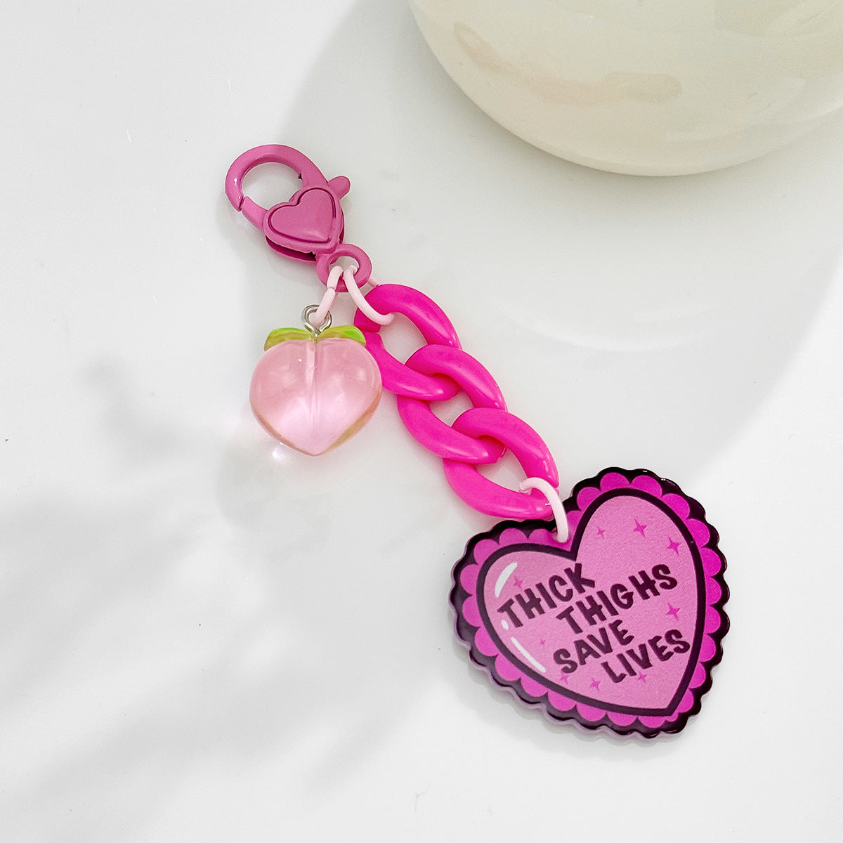 Hot-selling Double-sided Acrylic Pink Girl, Love Fun DIY Keychain Bag Pendant Mobile Phone Hanging