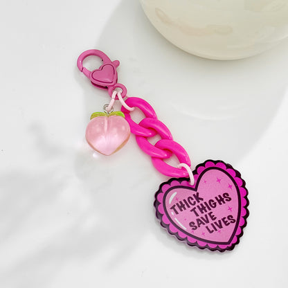 Hot-selling Double-sided Acrylic Pink Girl, Love Fun DIY Keychain Bag Pendant Mobile Phone Hanging