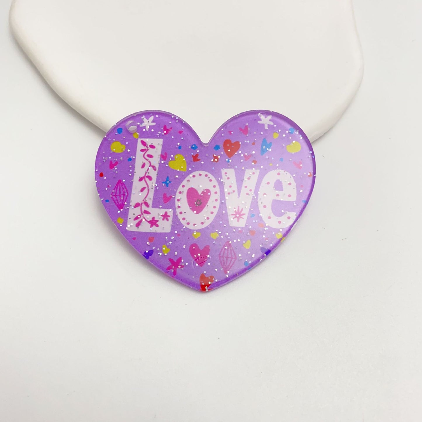 Acrylic creative love couple love pendant pendant DIY mobile phone chain bag hanging keychain jewelry accessories