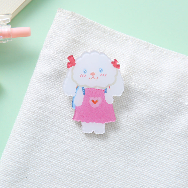 Student accessories acrylic brooch, creative cute cartoon brooch, personalized bag clothing accessories badge wholesale