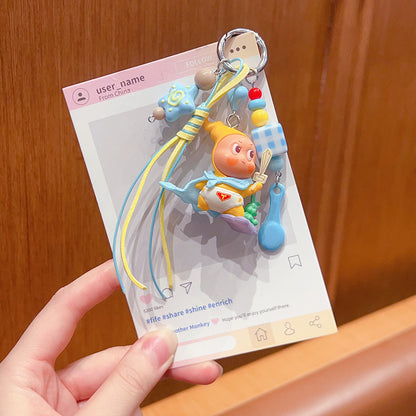 DIY Little Nose Ka Star Man Beaded Mobile Phone Chain Keychain Pendant Female Little Drip Bag Doll Doll Pendant