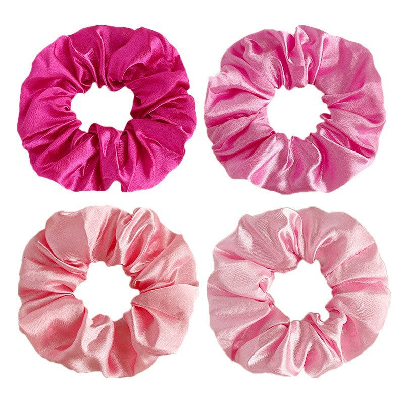 40-Color Satin Fabric Large Intestine Hair Band Hair Tie Headrope Rubber Band Fashion Head Flower Hair Accessories