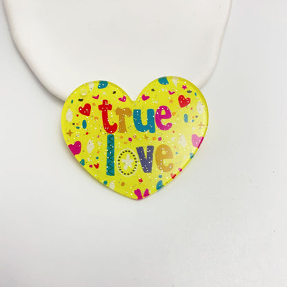Acrylic creative love couple love pendant pendant DIY mobile phone chain bag hanging keychain jewelry accessories
