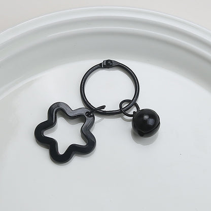 Color five-pointed star acrylic keychain pendant, candy-colored earphone cover pendant, small fresh couple bag decoration.