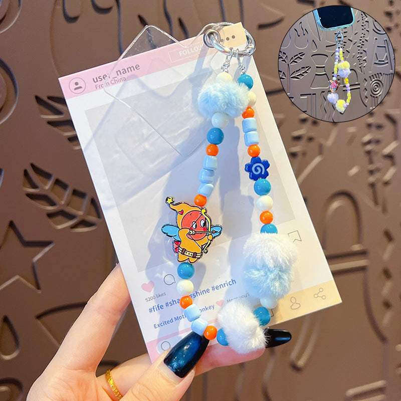 DIY Little Nose Ka Star Man Beaded Mobile Phone Chain Keychain Pendant Female Little Drip Bag Doll Doll Pendant
