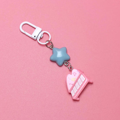 Color glossy resin cartoon keychain creative DIY cute ins style niche small pendant student backpack pendant