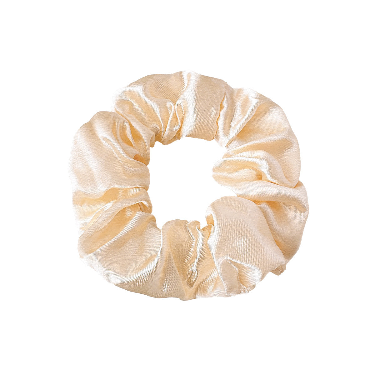 New Satin Cloth Art Large Intestine Hair Band, Simple High-end Hair Accessories, Solid Color Rubber Band, No Hair Rope
