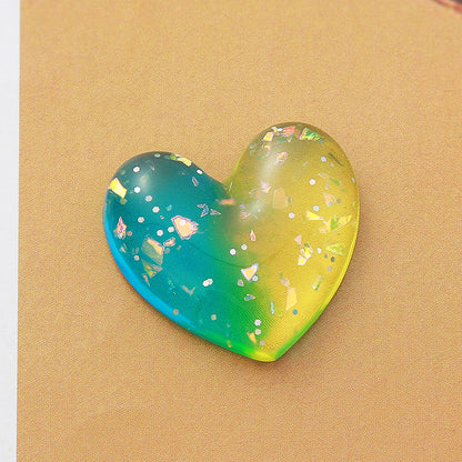 Love DIY jewelry resin peach heart headgear earrings pendant accessories mobile phone case patch slippers decoration