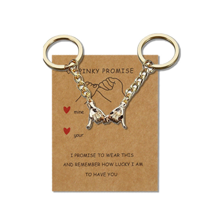 Couple Hand in Hand Creative Metal Keychain Personalized Men's and Women's Fashion Valentine's Day Pendant