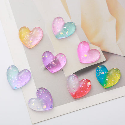 Love DIY jewelry resin peach heart headgear earrings pendant accessories mobile phone case patch slippers decoration