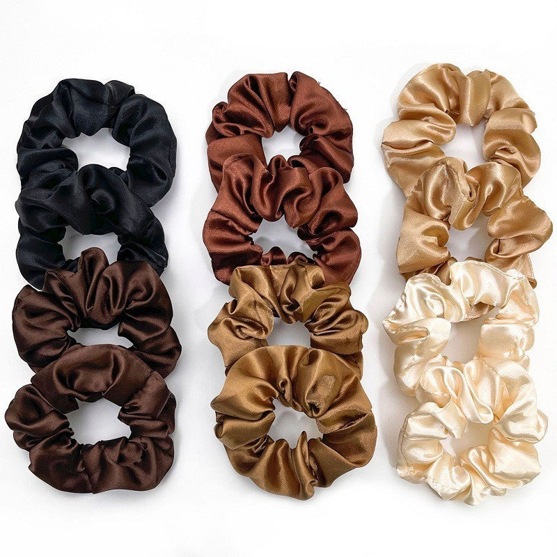 40-Color Satin Fabric Large Intestine Hair Band Hair Tie Headrope Rubber Band Fashion Head Flower Hair Accessories