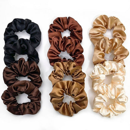 40-Color Satin Fabric Large Intestine Hair Band Hair Tie Headrope Rubber Band Fashion Head Flower Hair Accessories
